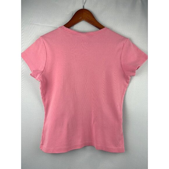 Old Navy Pink Cotton Crew Neck T-Shirt Medium - Picture 3 of 4